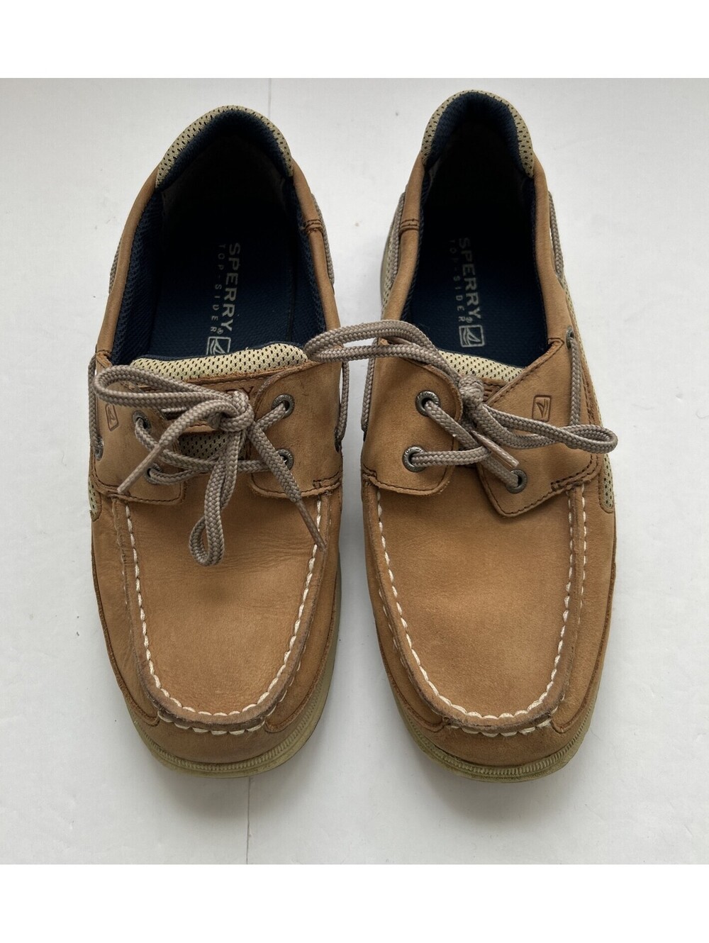 Sperry Top Sider Lanyard Boy Boat Shoes Leather Tan/Beige US 5M